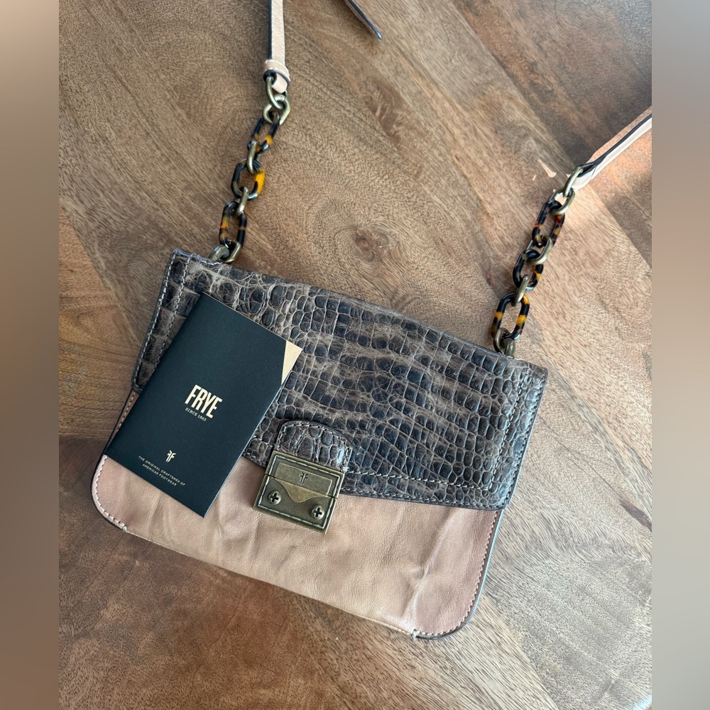 Frye Brown and Tan Leather Crossbody Bag